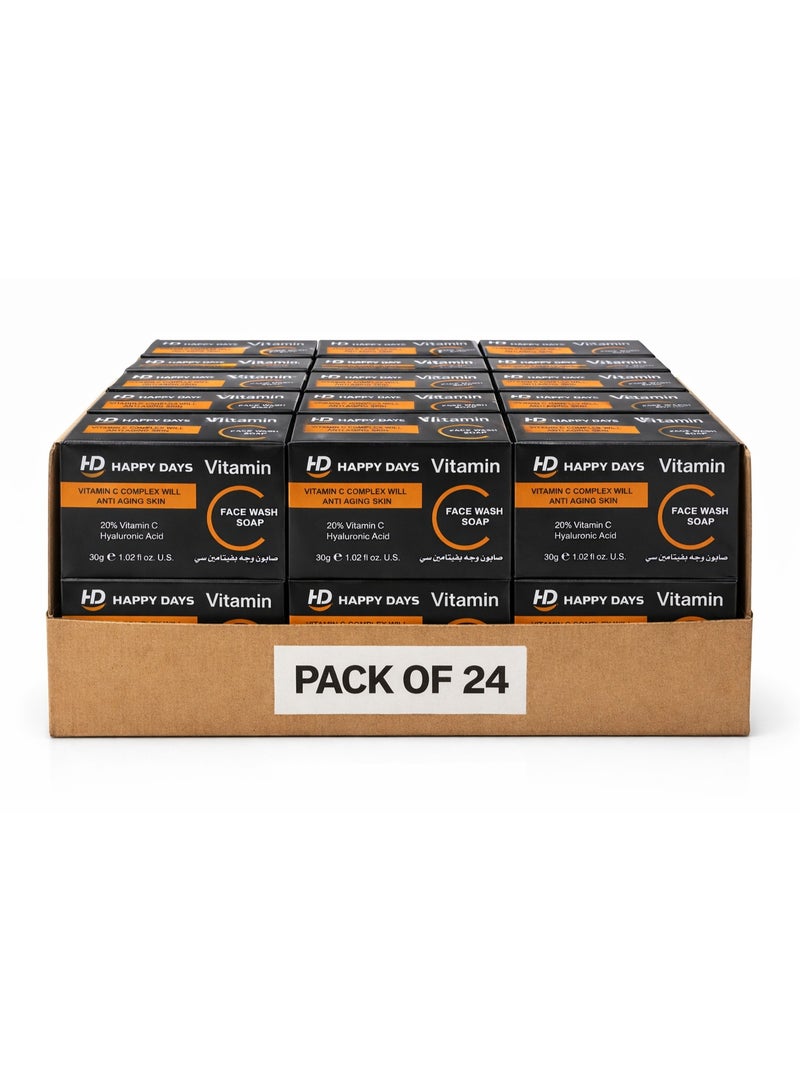 Happy Days Vitamin C Facial Wash Soap, 30g, 24 pieces - Image 1